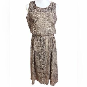 Studio Sleeveless Animal Print Midi Dress